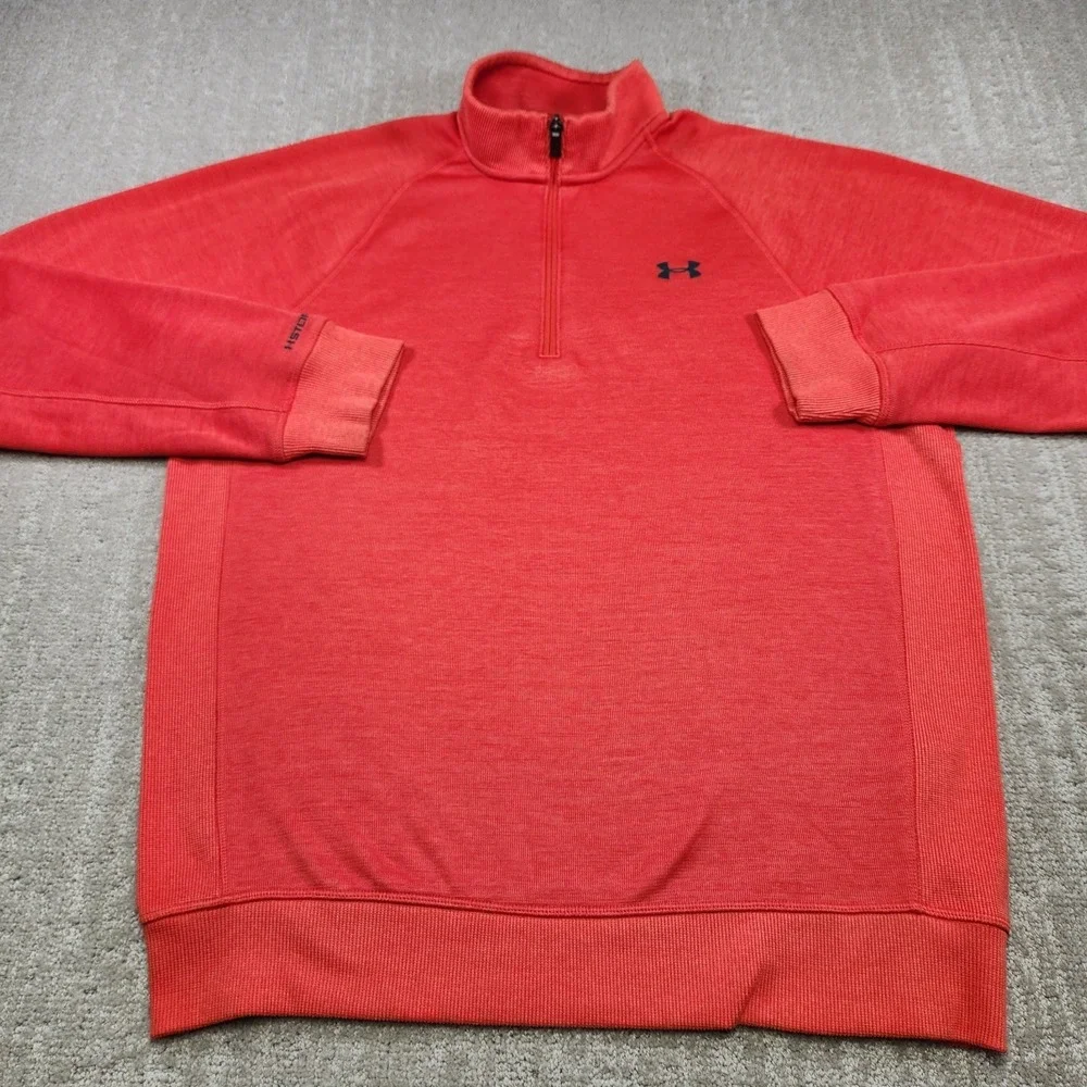 Under‎ Armour Sweatshirt Men Large Storm 1 Fleece 1/4 Zip Water Resistant Orange